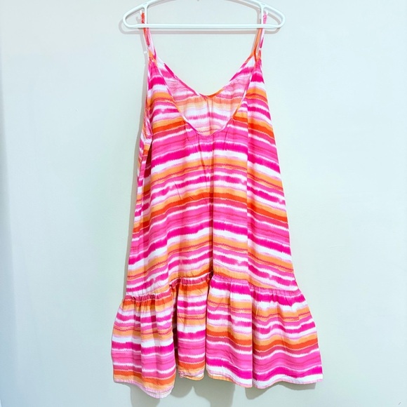 Joe Fresh Pink & Orange Tie Dye Striped Drop Waist Sheath Dress – Size 1X GUC - Picture 6 of 11